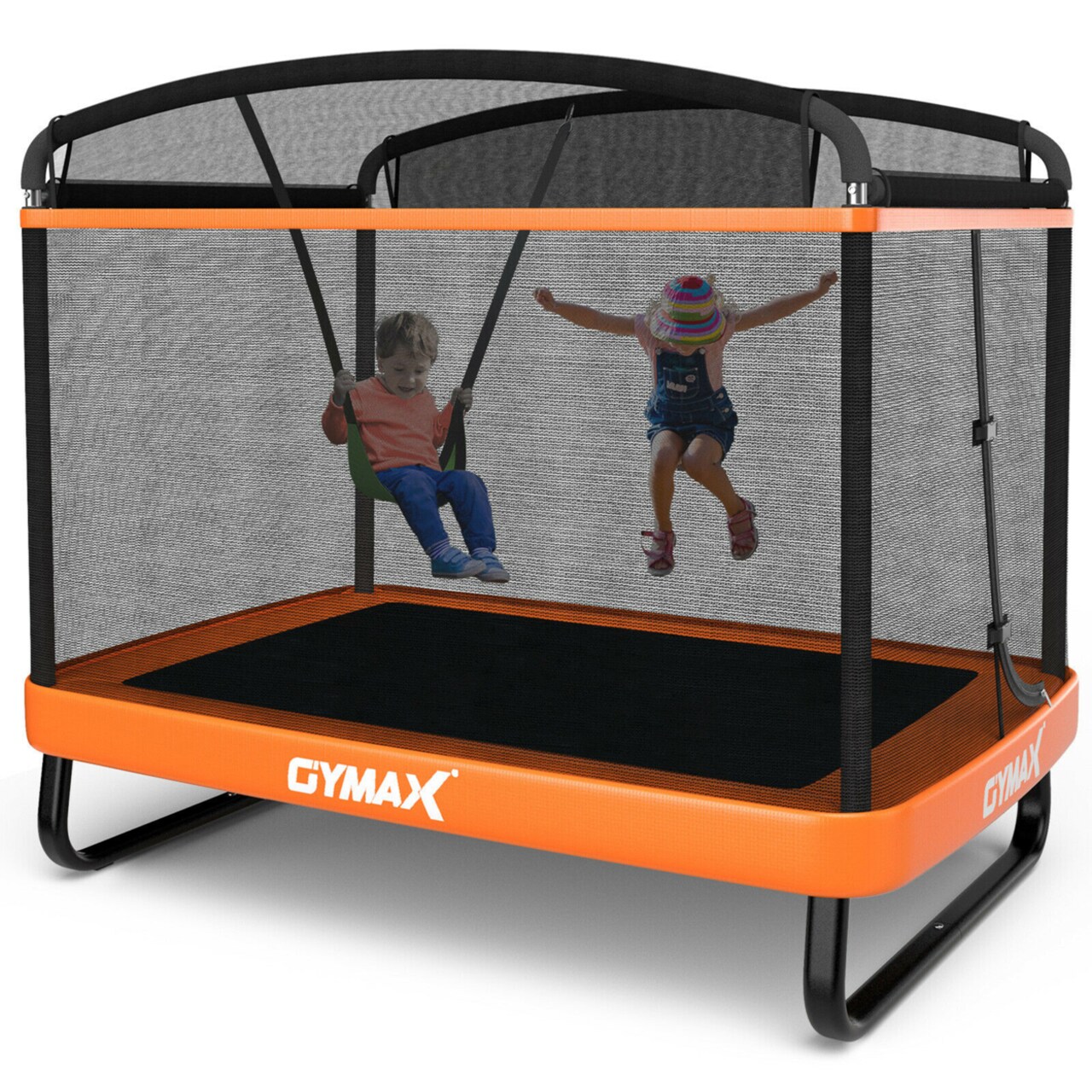 6Ft Recreational Kids Trampoline W/Swing Safety Enclosure Indoor/Outdoor
